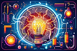AI generated illustrations for the concept of physics on the topic of Light Insights