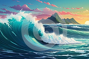 AI generated illustrations for the concept of physics on the topic of Wave Wonders