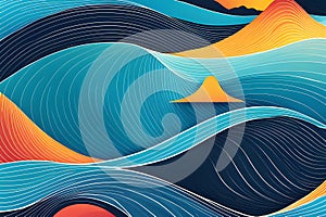 AI generated illustrations for the concept of physics on the topic of Wave Wonders