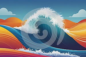 AI generated illustrations for the concept of physics on the topic of Wave Wonders