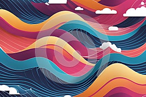 AI generated illustrations for the concept of physics on the topic of Wave Wonders