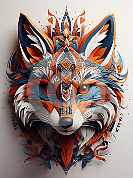 Ai generated. Illustrations of Doberman and fox faces,stickers,shirts,symbols