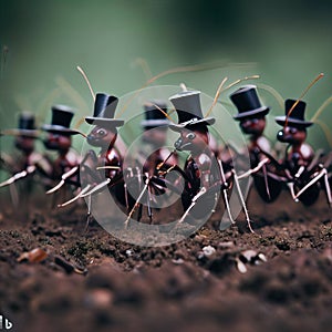AI generated image of the ants marching