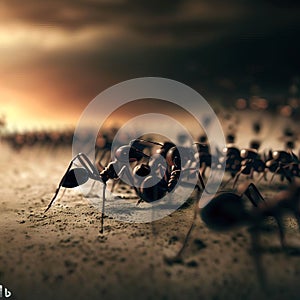 AI generated image of the ants marching