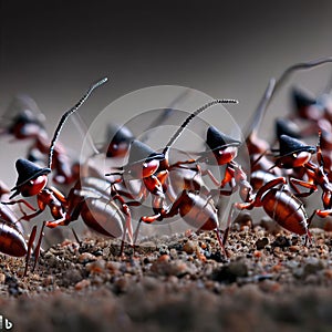 AI generated image of the ants marching