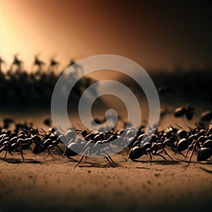 AI generated image of the ants marching