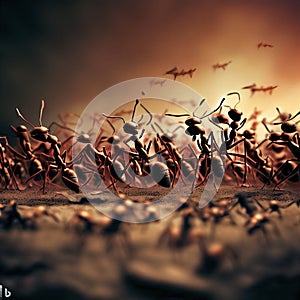 AI generated image of the ants marching