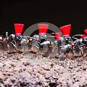 AI generated image of the ants marching