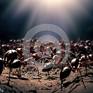 AI generated image of the ants marching