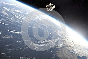 Asteroid floating in outer space