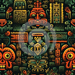 Aztec background, design seamless pattern