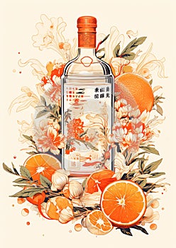 Baijiu Chinese Liquor Chinese new year pattern photo