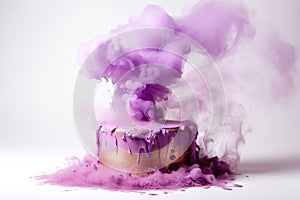 AI generated image of birthday cake with smoke