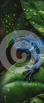 AI generated image, blue lizard lizards gekko hyper realism realistic photography photo