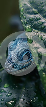 AI generated image, blue lizard lizards gekko hyper realism realistic photography photo
