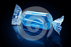 blue packaged single candy halloween background