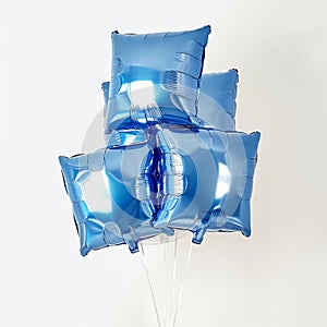 Blue rectangular shaped foil balloon