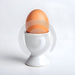 AI-Generated Image: Brown Egg in a White Egg Cup