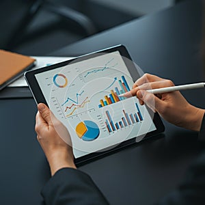 AI-Generated Image: Business Professional Analyzing Documents and Pe photo