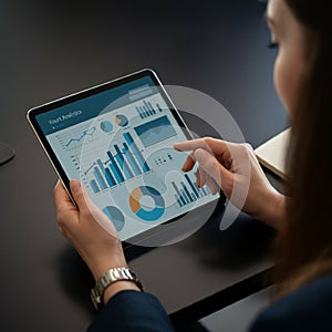 AI-Generated Image: Business Professional Analyzing Documents and Pe photo
