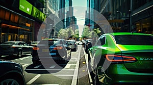 Supercar in traffic AI generated