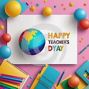 AI-generated image celebrating Teachers\' Day with festive cheer. photo