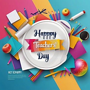 AI-generated image celebrating Teachers\' Day with festive cheer. photo