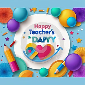 AI-generated image celebrating Teachers\' Day with festive cheer. photo
