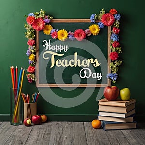 AI-generated image celebrating Teachers\' Day with festive cheer. photo