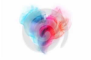 AI generated image of color smoke heart