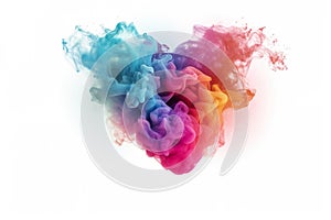 AI generated image of color smoke heart