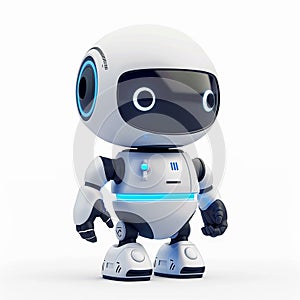 A 3D icon of a tech service AI robot with a white background