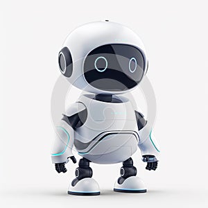 A 3D icon of a tech service AI robot with a white background