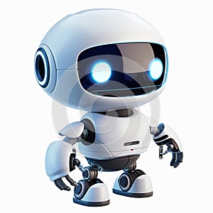 A 3D icon of a tech service AI robot with a white background