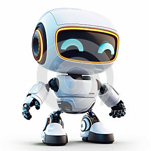 A 3D icon of a tech service AI robot with a white background