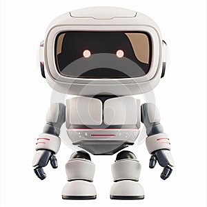 A 3D icon of a tech service AI robot with a white background
