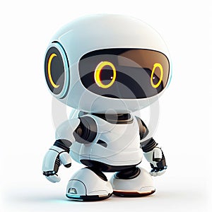 A 3D icon of a tech service AI robot with a white background