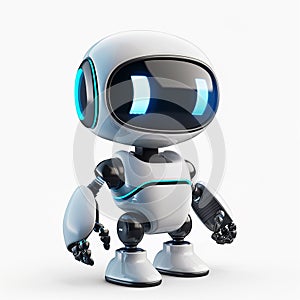 A 3D icon of a tech service AI robot with a white background
