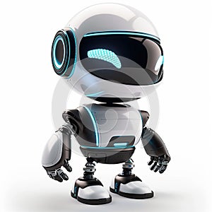 A 3D icon of a tech service AI robot with a white background