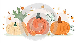 Fall harvest vegetables display