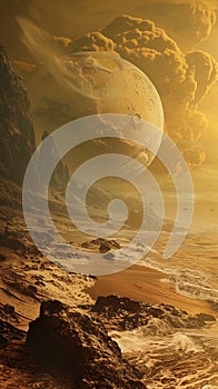 Titan Revealing Surreal Hazy Landscape photo