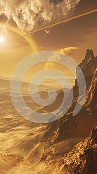 Titan Revealing Surreal Hazy Landscape photo
