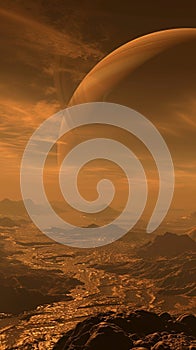 Titan Revealing Surreal Hazy Landscape photo