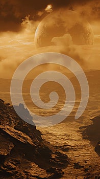 Titan Revealing Surreal Hazy Landscape photo