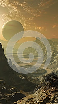 Titan Revealing Surreal Hazy Landscape photo
