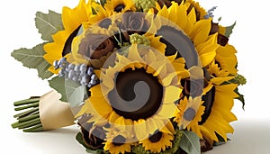 Sunflower Bouquet, Made with Generative AI photo