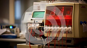 Close-up of Dialysis Machine, Made with Generative AI