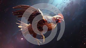 Space Hen, Made with Generative AI