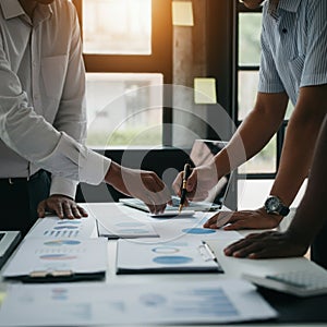 AI-Generated Image: Business Professional Analyzing Documents and Pe photo