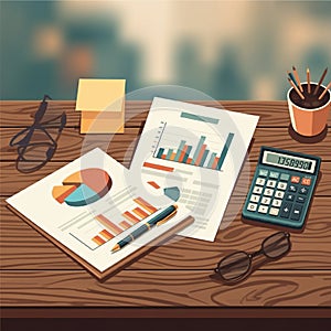 AI-Generated Image: Business Professional Analyzing Documents and Pe photo